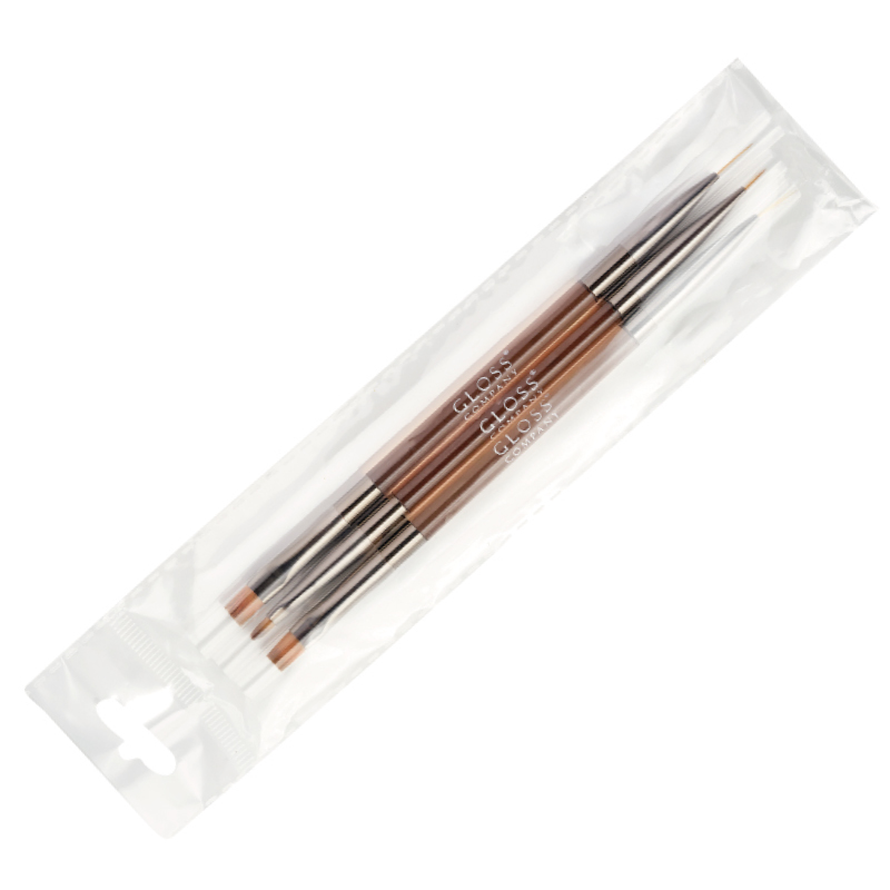 A set of dual-ended brushes GLOSS, 3 pcs