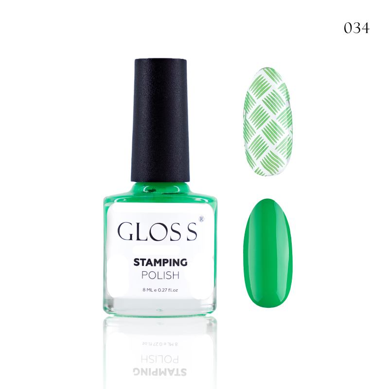 GLOSS Stamping polish 34, 8 ml (light green)