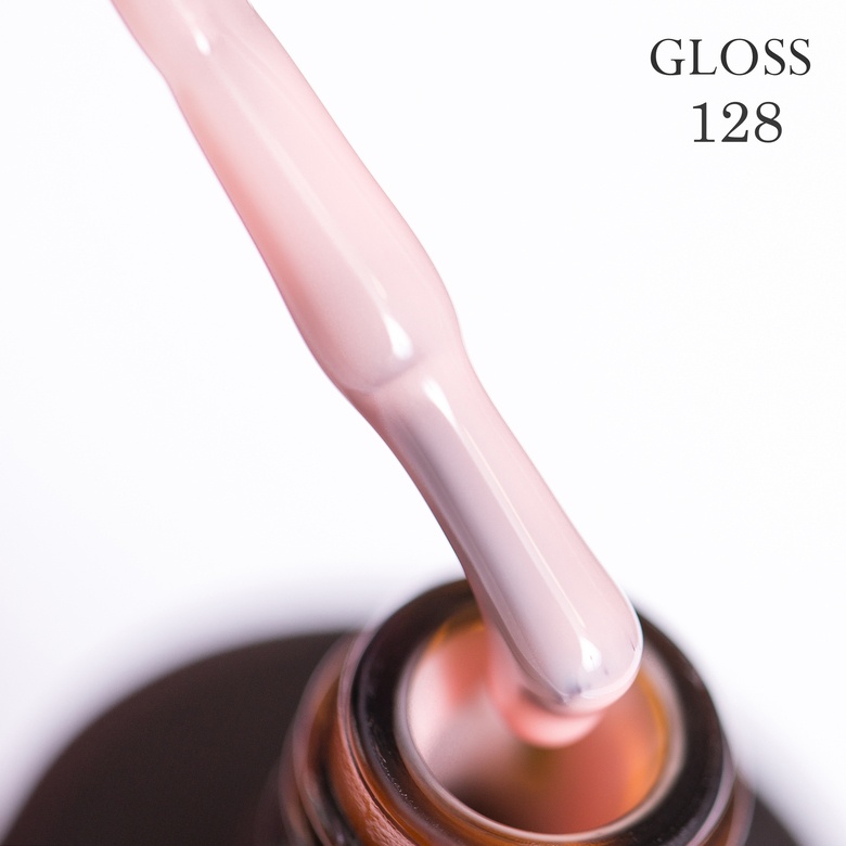 Gel polish GLOSS 128 (creamy pink camouflage), 11 ml