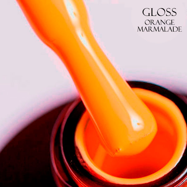 Gel polish GLOSS Orange Marmalade 504 (neon bright orange), 11 ml