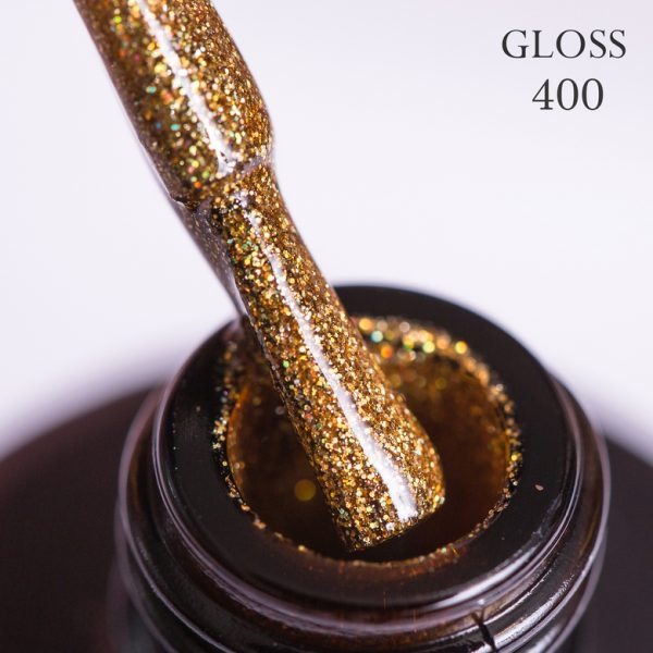 Gel polish GLOSS 400 (golden yellow with micro-shine), 11 ml