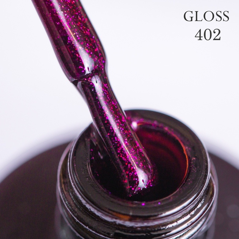 Gel polish GLOSS 402 (plum with microglittter), 11 ml