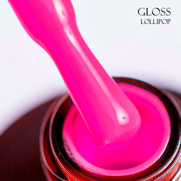 Gel polish GLOSS Lollipop 501 (neon bright pink), 11 ml