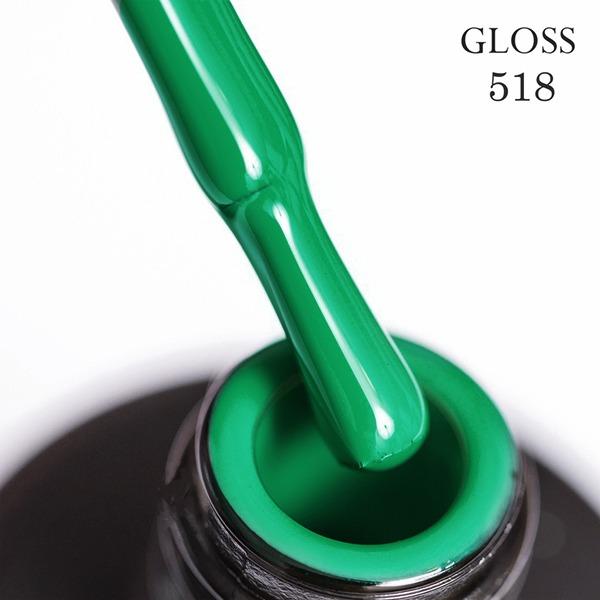 Gel polish GLOSS 518 (bright green), 11 ml