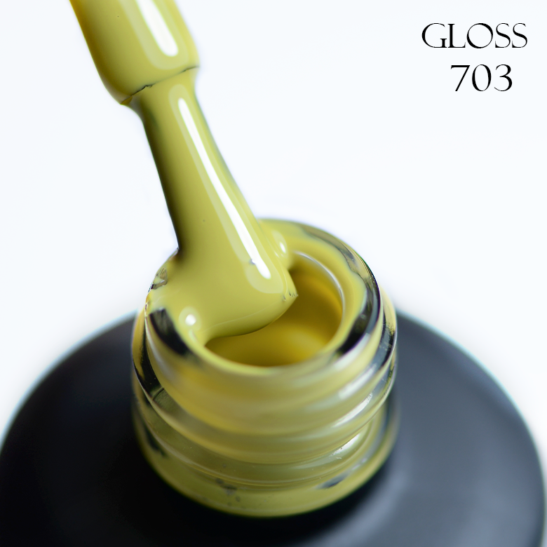 Gel polish GLOSS 703 (yellow olive), 11 ml