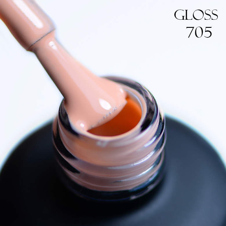 Gel polish GLOSS 705 (peach beige), 11 ml