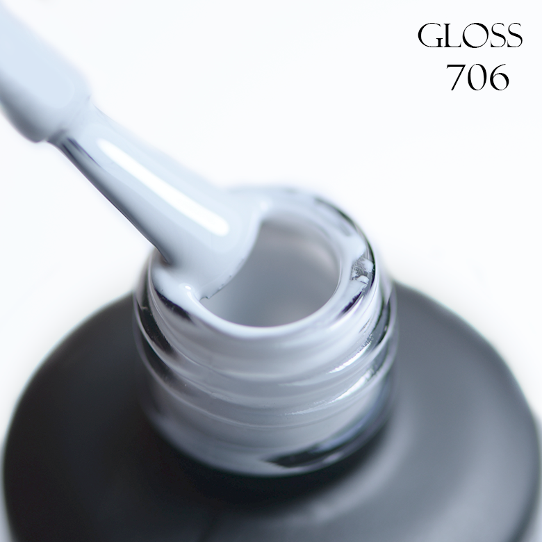 Gel polish GLOSS 706 (cold light gray), 11 ml