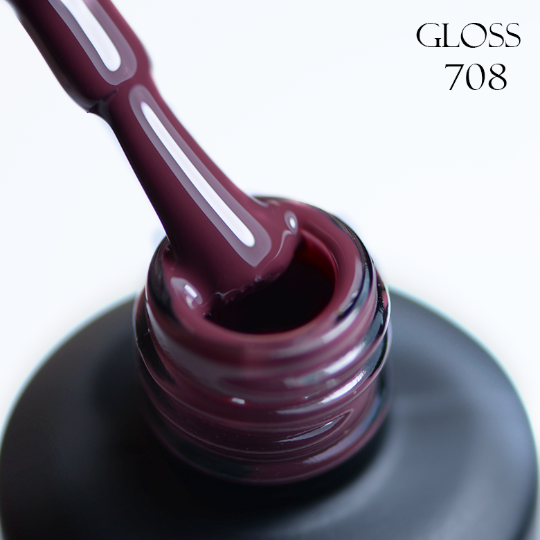 Gel polish GLOSS 708 (maroon), 11 ml