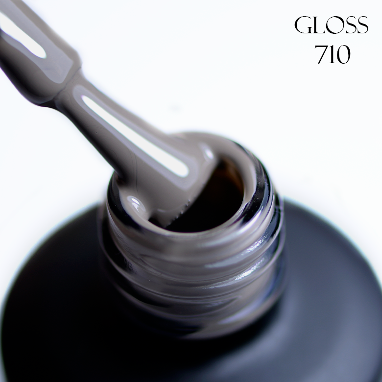 Gel polish GLOSS 710 (ash gray), 11 ml