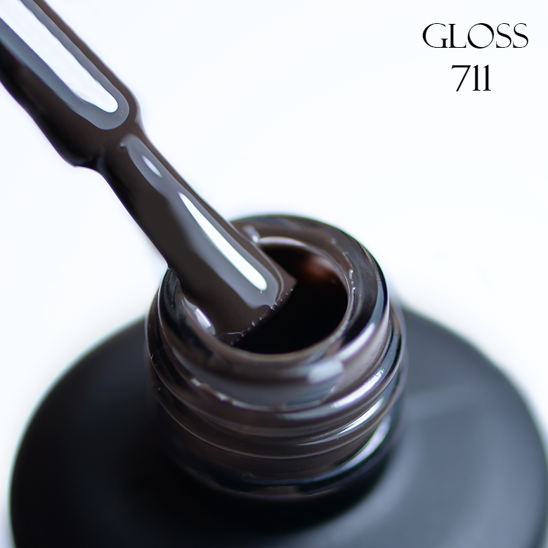 Gel polish GLOSS 711 (cold brown), 11 ml