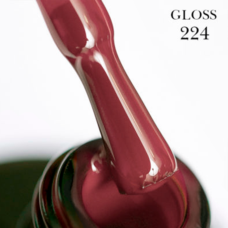 Gel polish GLOSS 224 (soothing wine), 11 ml